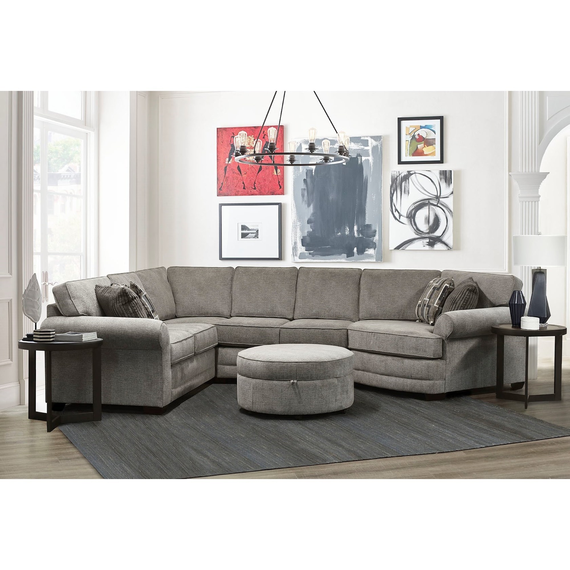 England 5630 Series 2760563 4Piece Sectional Sofa with Cuddler Dunk